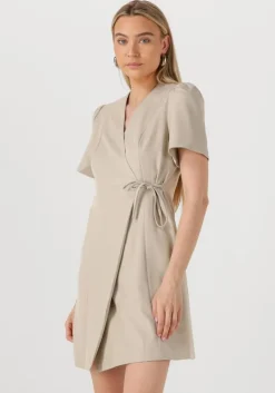 beige neo noir mini jurk sendita eyelet dress