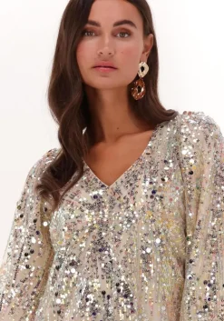 beige neo noir mini jurk sloane multi sequins dress