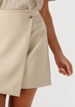 beige neo noir minirok petrani pinstriped skirt
