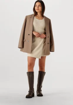 beige neo noir minirok petrani pinstriped skirt