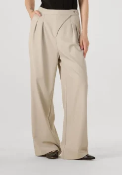 beige neo noir wijde broek zalka eyelet pants
