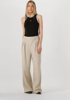 beige neo noir wijde broek zalka eyelet pants