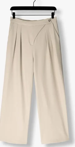beige neo noir wijde broek zalka eyelet pants