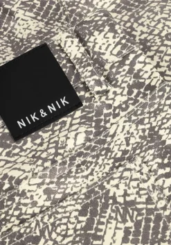 beige nik & nik pantalon snakeskin pants