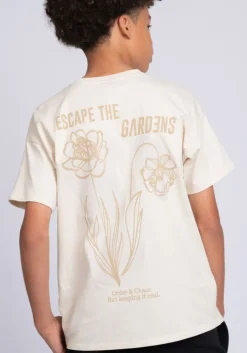 beige nik & nik t-shirt bloom oversized t-shirt