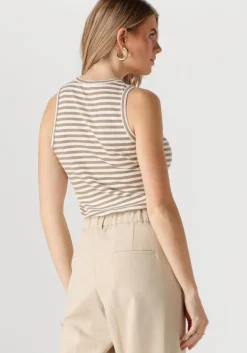 beige nukus t-shirt stefania singlet stripes