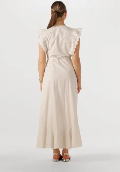 beige object maxi jurk objhope papaya s/s wrap dress