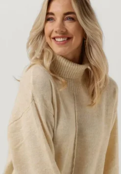 beige object midi jurk abbie l/s knit dress