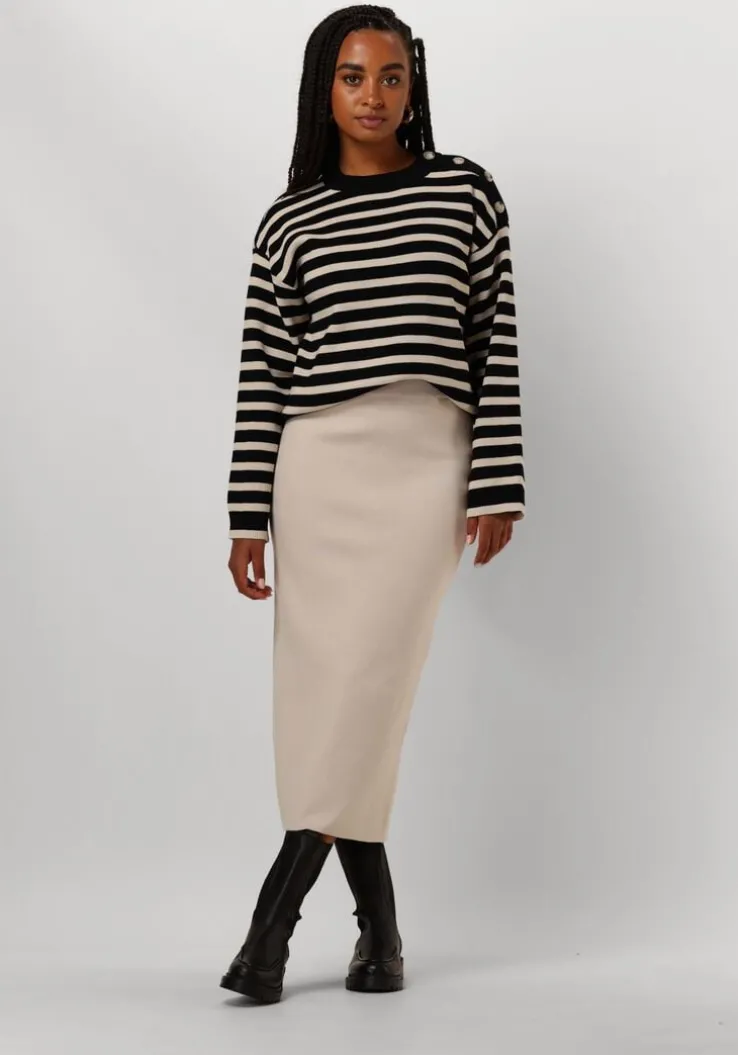 beige object midirok objreynard hw knit skirt
