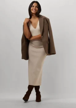 beige object midirok objreynard hw knit skirt