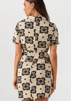 beige object mini jurk objella re s/s short dress 138