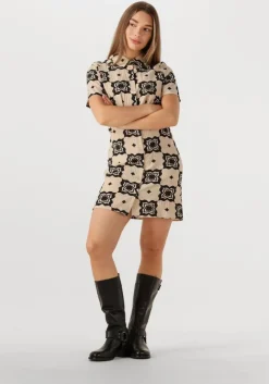 beige object mini jurk objella re s/s short dress 138