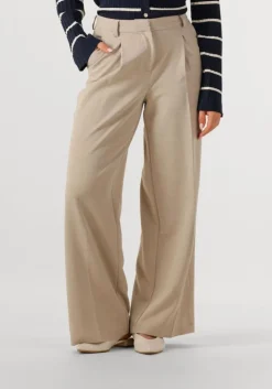 beige object pantalon objivy hw wide pant