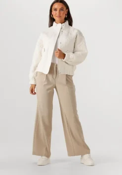 beige object pantalon objivy hw wide pant