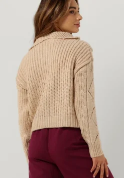 beige object trui kelly l/s knit pullover