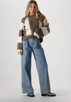 beige object trui objrosa knit l/s re pullover