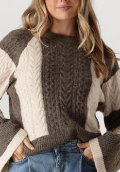 beige object trui objrosa knit l/s re pullover