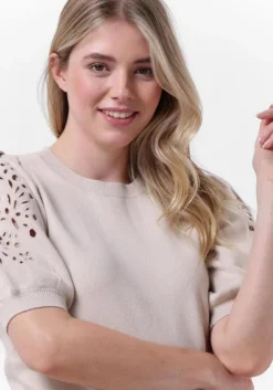 beige object trui reynard 2/4 knit pullover