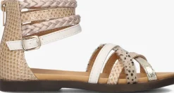 beige omoda platte sandalen pommelien