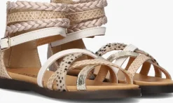 beige omoda platte sandalen pommelien