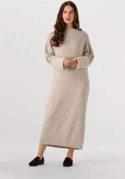 beige penn & ink midi jurk dress w25t1191
