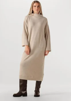 beige penn & ink midi jurk dress w25t1191