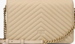 beige pinko handtas love click classic sheep