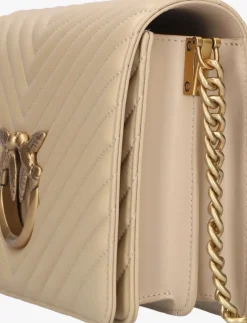 beige pinko handtas love click classic sheep