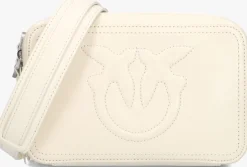 beige pinko schoudertas carrie camera bag