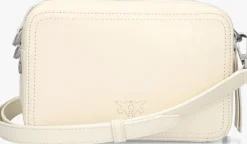 beige pinko schoudertas carrie camera bag