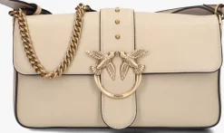 beige pinko schoudertas love one classic slouchy