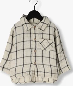 beige play up overhemden checked woven shirt