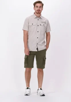 beige pme legend casual overhemd short sleeve shirt ctn linen fil a fil