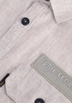 beige pme legend casual overhemd short sleeve shirt ctn linen fil a fil