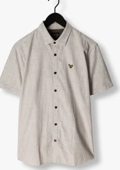 beige pme legend casual overhemd short sleeve shirt yarn dyed stripe