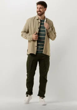 beige pme legend casual overhemd long sleeve shirt ctn/linen 2 tone herringbone