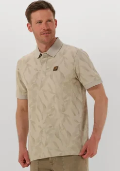 beige pme legend polo two tone pique printed