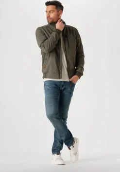 beige pme legend trui half zip collar cotton modal