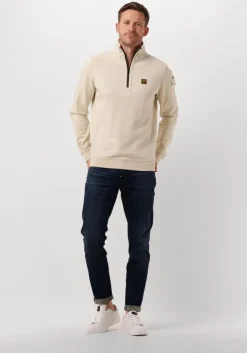 beige pme legend trui half zip collar interlock jersey