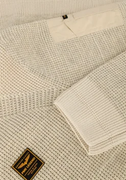beige pme legend trui r-neck cotton rib melee knit