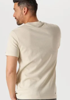 beige pme legend t-shirt short sleeve r-neck jacquard stripes