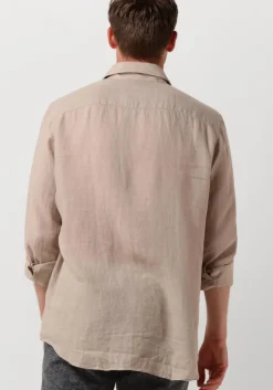 beige profuomo casual overhemd shirt x-cutaway sc linnen