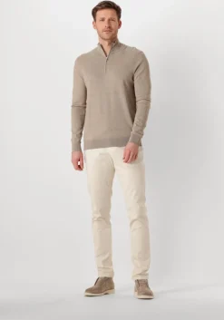 beige profuomo coltrui half zip luxury basic