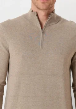 beige profuomo coltrui half zip luxury basic
