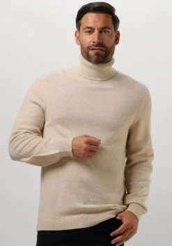 beige profuomo coltrui pullover roll neck