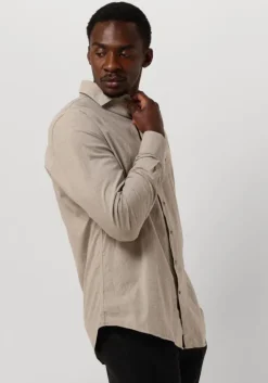 beige profuomo klassiek overhemd shirt cutaway sc cotton linnen