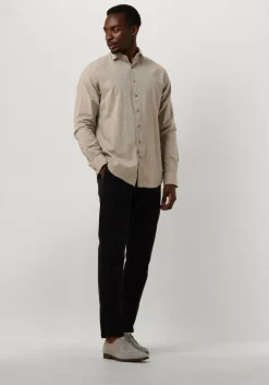 beige profuomo klassiek overhemd shirt cutaway sc cotton linnen