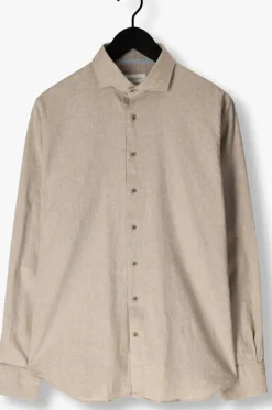 beige profuomo klassiek overhemd shirt cutaway sc cotton linnen