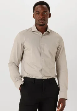 beige profuomo klassiek overhemd shirt x-cutaway japanese knitted