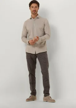 beige profuomo klassiek overhemd shirt x-cutaway japanese knitted